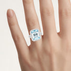 Blue Topaz Ring 9.24 Carats Sterling Silver