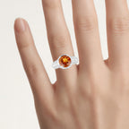 Citrine Ring With White Topaz 2.76 Carats Sterling Silver