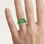 Chrome Diopside Ring 3.34 Carats Sterling Silver