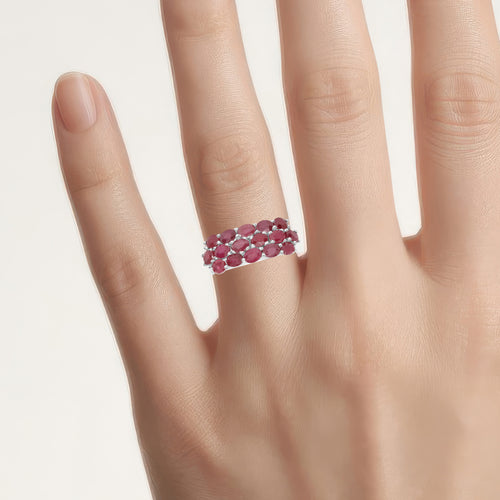 Ruby Ring 3.5 Carats Sterling Silver