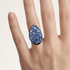 Tanzanite Ring With Black Spinel 5.38 Carats Sterling Silver