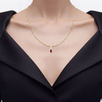 Ruby Pendant With Diamonds 1.5 Carats 10K Yellow Gold