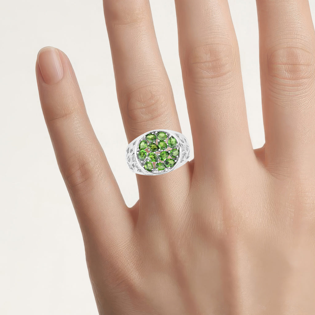 Chrome Diopside Ring 2.2 Carats Sterling Silver