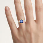 Blue Sapphire Ring With Diamonds 2.42 Carats 18K Yellow Gold