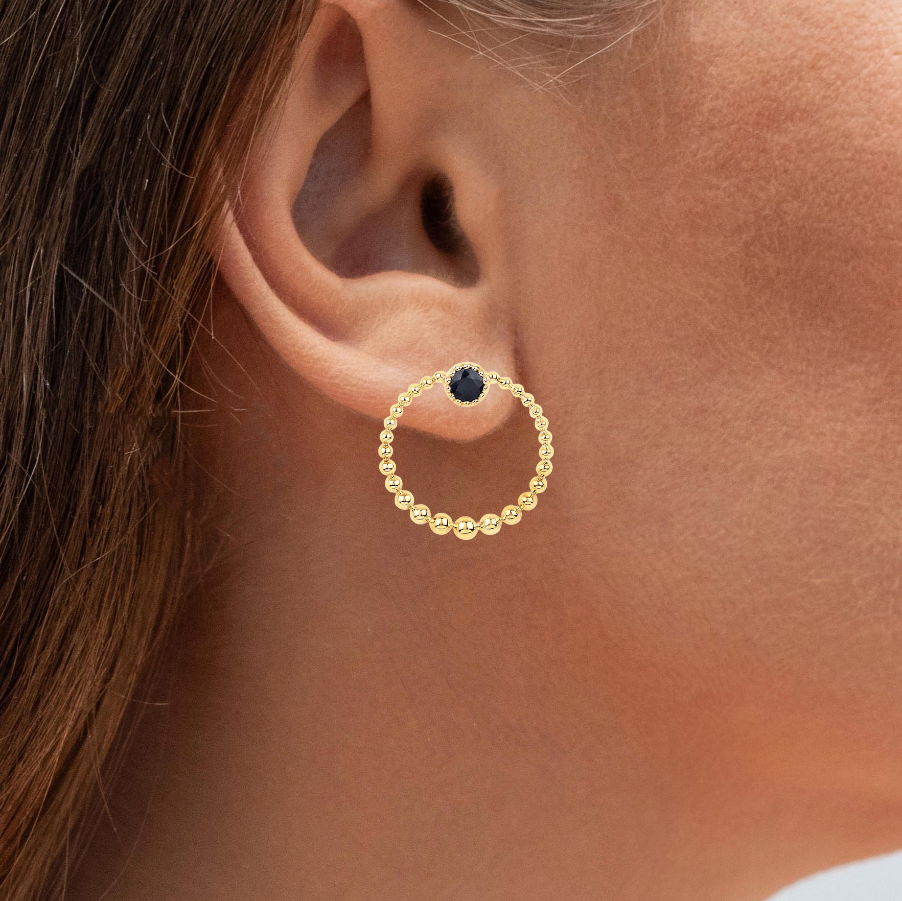 Blue Sapphire Earrings 0.36 Carats 10K Yellow Gold