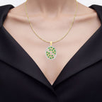 Emerald Pendant 2.22 Carats Gold Plated Silver