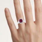 Ruby Ring With White Topaz 5.24 Carats Sterling Silver