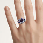 Amethyst Ring With Diamonds 2.15 Carats Sterling Silver