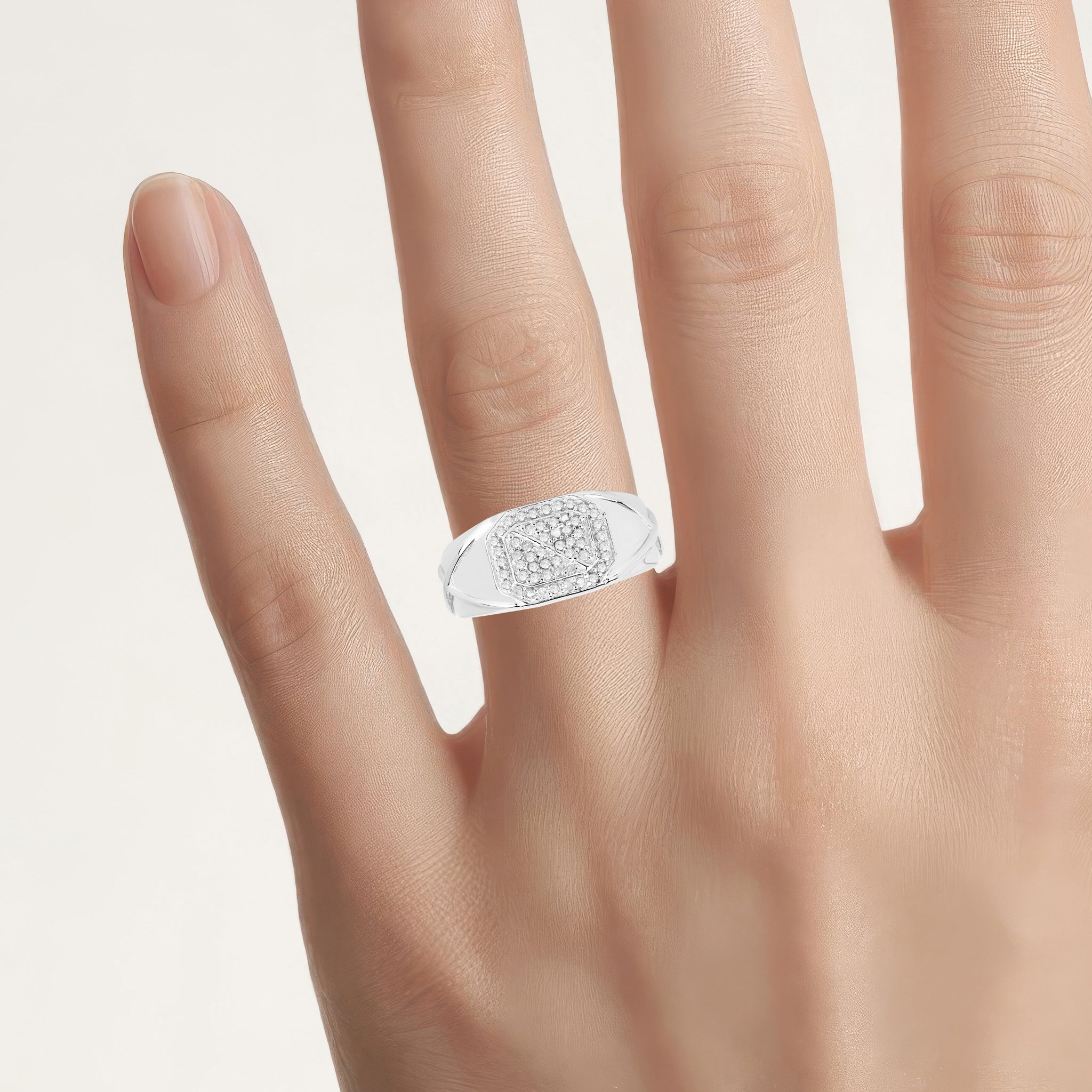 Diamond Ring 0.26 Carats Sterling Silver