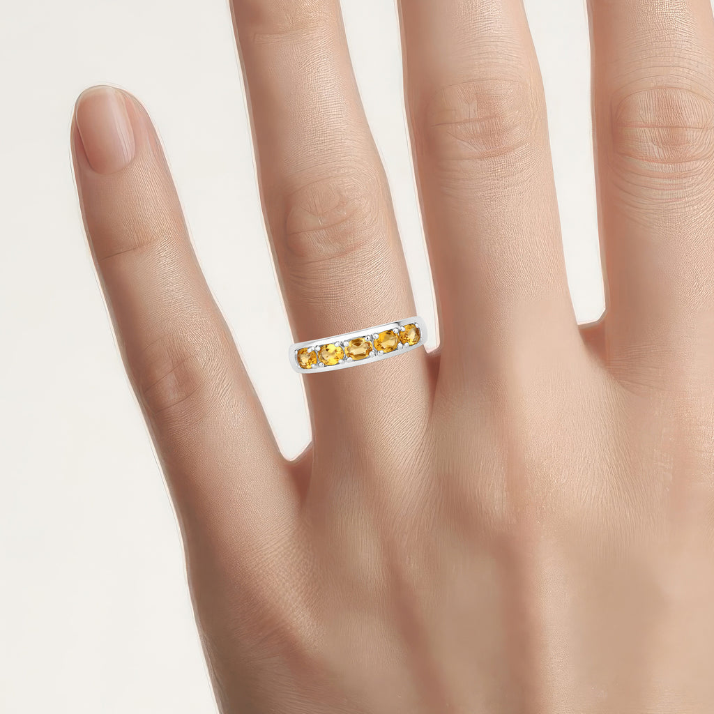 Citrine Ring 0.78 Carats Sterling Silver