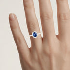Blue Sapphire Ring With Diamonds 2.14 Carats 18K Yellow Gold