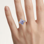 Tanzanite Ring 1.64 Carats Gold Plated Silver