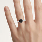 Black Diamond Ring 2.98 Carats 14K White Gold