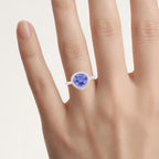Tanzanite Heart Ring With Diamonds 2.36 Carats 14K White Gold