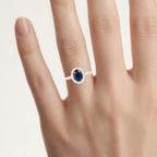 Blue Sapphire Ring With Diamonds 1.8 Carats 14K Yellow Gold