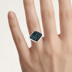 Blue Diamond Ring 0.52 Carats Sterling Silver
