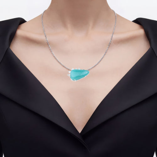 Amazonite Pendant With White Topaz 13.3 Carats Sterling Silver