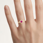 Ruby Ring With Diamonds 0.56 Carats 14K Yellow Gold