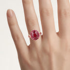 Ruby Ring 5.02 Carats Gold Plated Silver