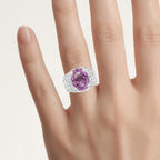 Amethyst Ring With White Topaz 8.2 Carats Sterling Silver