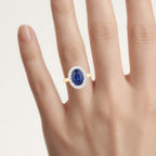 Blue Sapphire Ring With Diamonds 4.48 Carats 18K Yellow Gold