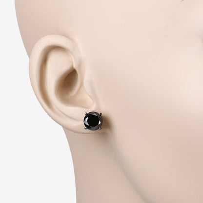 Black Diamond Earrings 5.4 Carats 14K White Gold