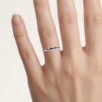 Blue Sapphire Ring 0.26 Carats 14K White Gold