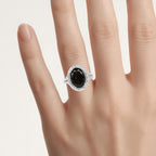 Smoky Quartz Ring With White Topaz 5.78 Carats Sterling Silver