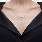 Swiss Blue Topaz Pendant 11.4 Carats Sterling Silver