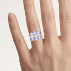 Tanzanite Ring 1.64 Carats Gold Plated Silver