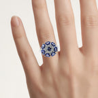 Tanzanite Flower Ring With White Topaz 2.54 Carats Sterling Silver