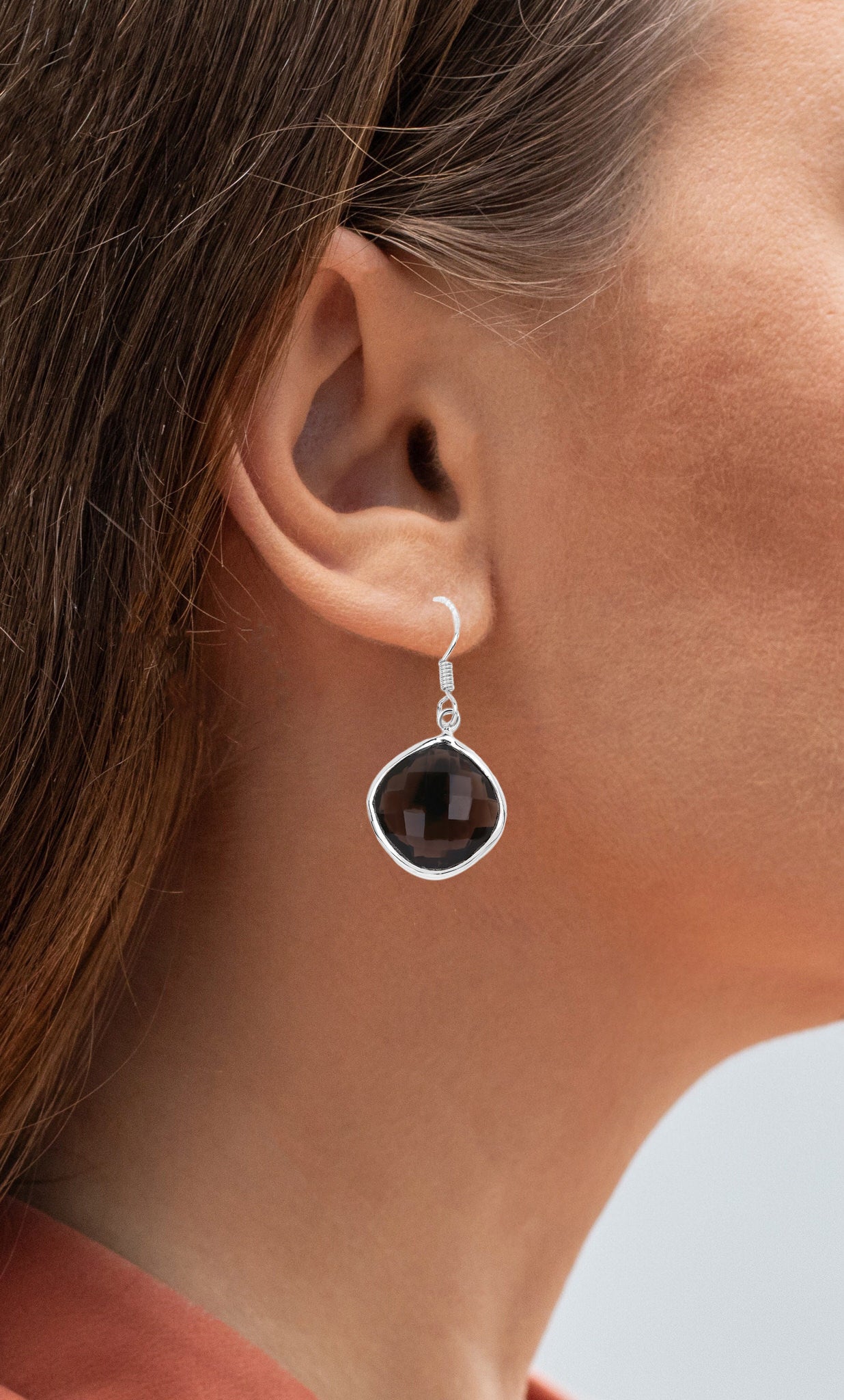 Smoky Quartz Earrings 22.7 Carats Sterling Silver