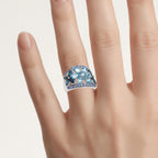 Multicolor Topaz Flower Ring With Tanzanite 5.98 Carats Sterling Silver