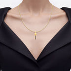 Ruby Skull Key Pendant With Black Spinel 0.1 Carats Gold Plated Silver