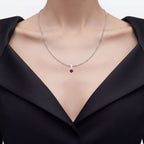 Ruby Heart Pendant With Diamonds 1.44 Carats 14K White Gold