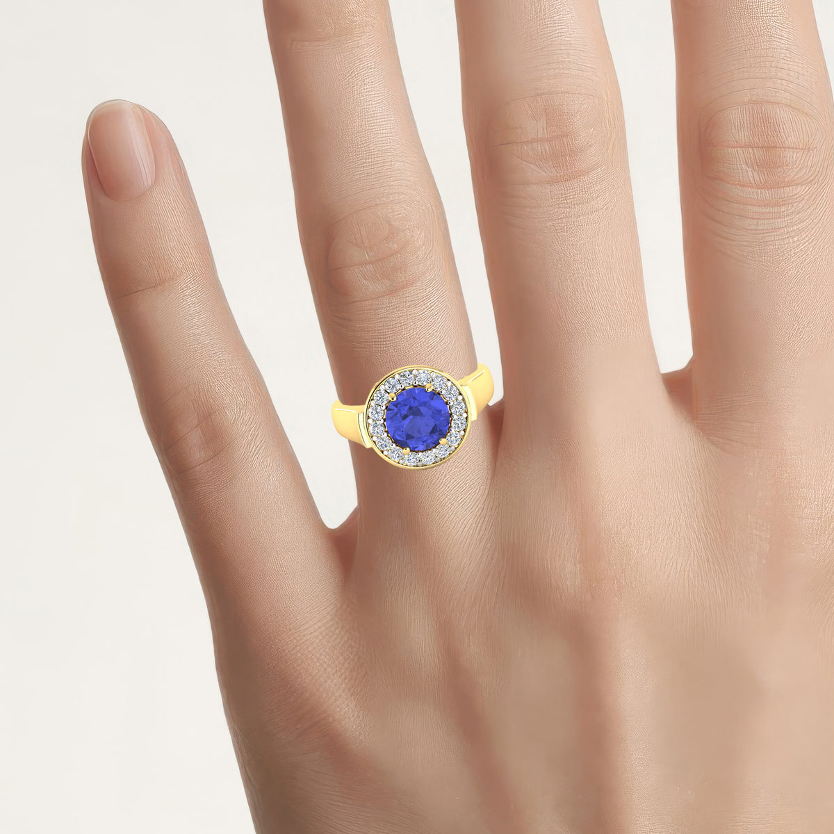 Tanzanite Ring With Diamonds 2.54 Carats 14K Yellow Gold