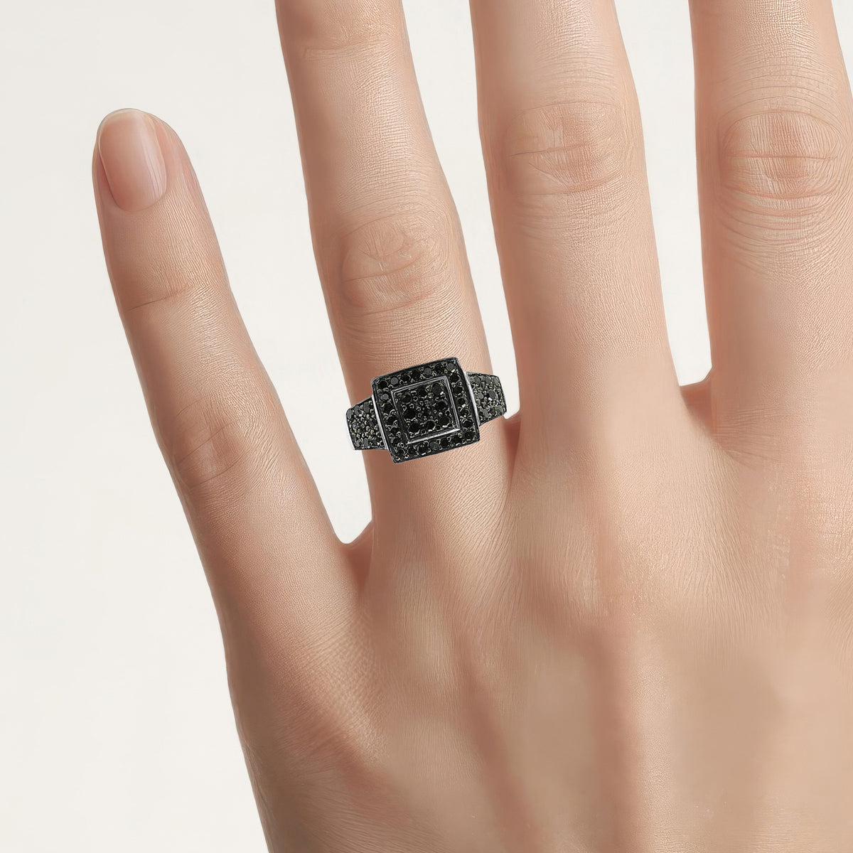 Multicolor Diamond Ring 0.74 Carats Sterling Silver