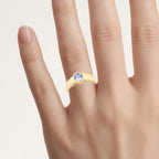 Tanzanite Ring 0.94 Carats Gold Plated Silver