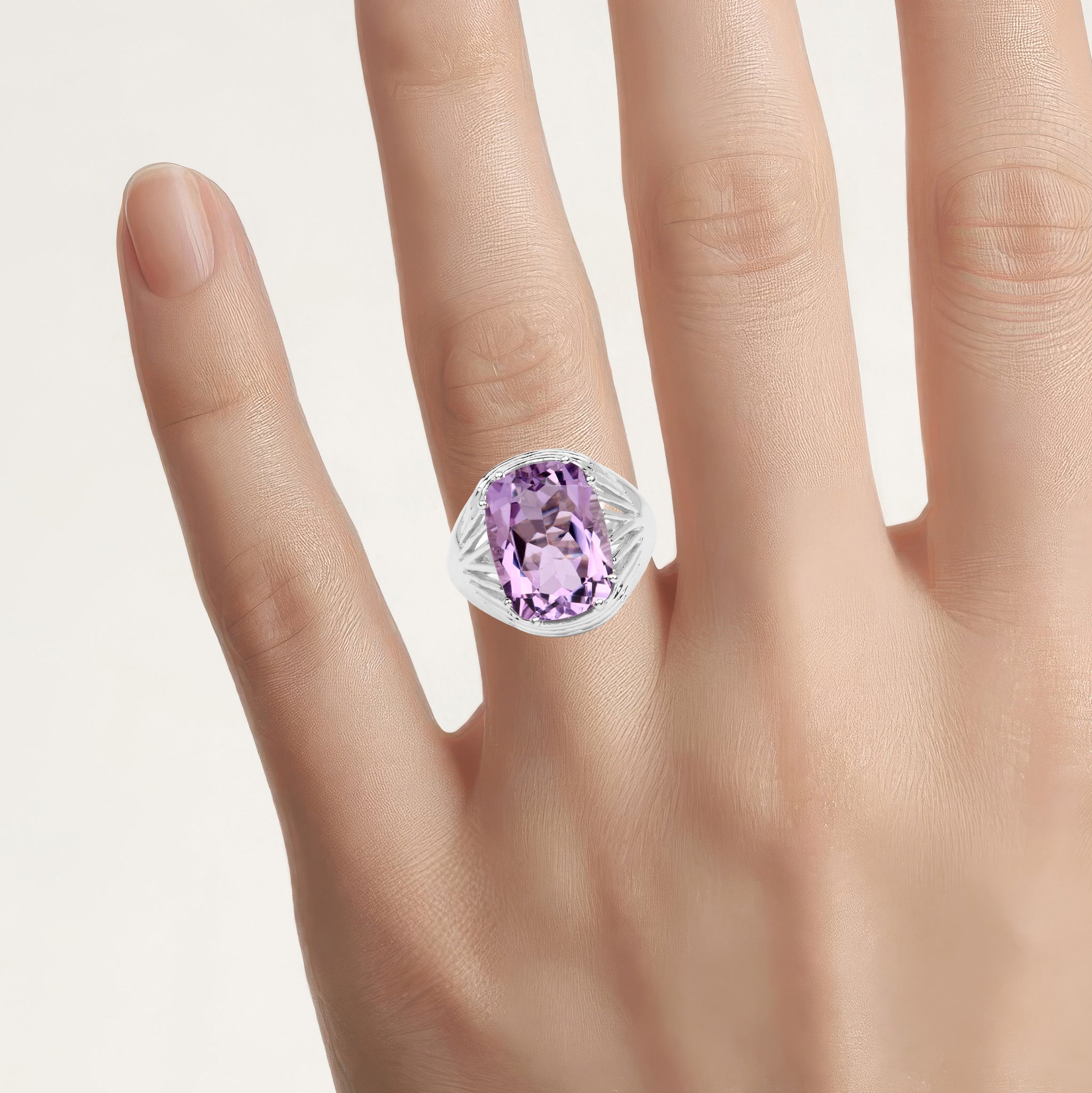Amethyst Ring 10 Carats Sterling Silver