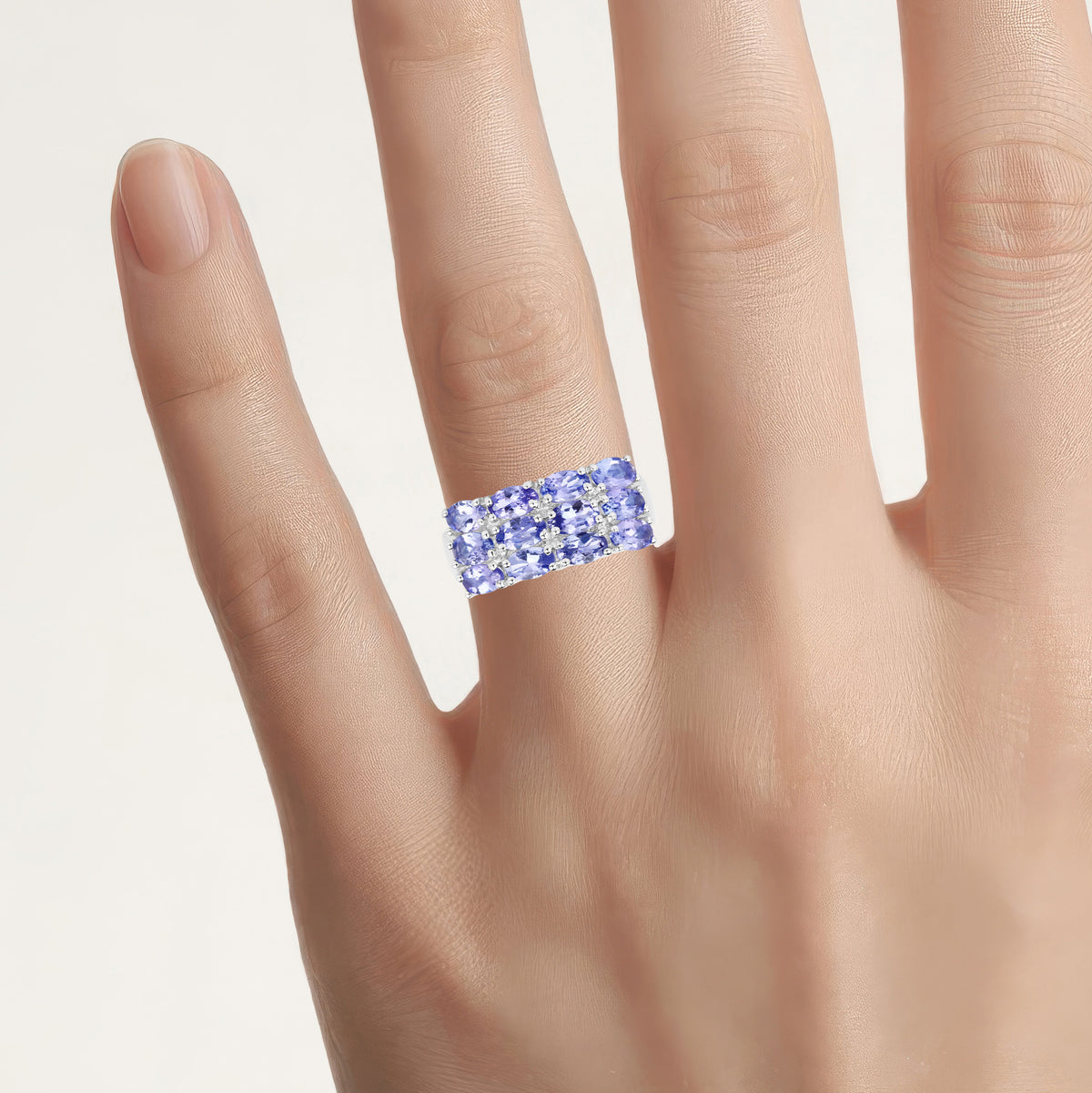 Tanzanite Ring 2.98 Carats Sterling Silver