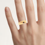 Black Diamond Ring 0.1 Carats Gold Plated Silver