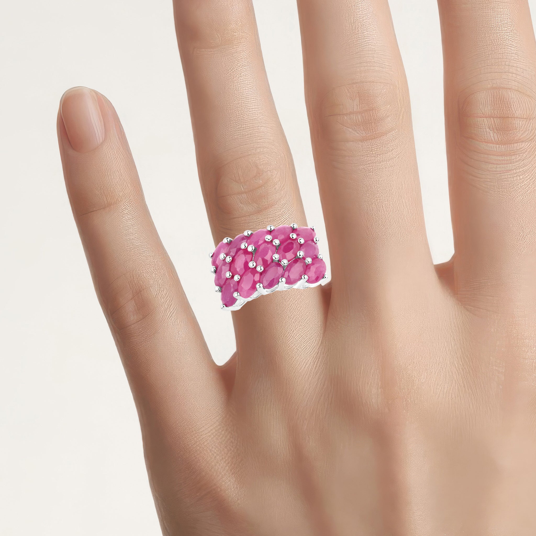 Ruby Ring 4.04 Carats Sterling Silver