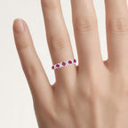 Ruby Ring With White Topaz 0.66 Carats Sterling Silver