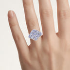 Tanzanite Flower Ring 3.58 Carats Sterling Silver