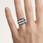 Brown Diamond Ring With White Diamonds 0.78 Carats Sterling Silver