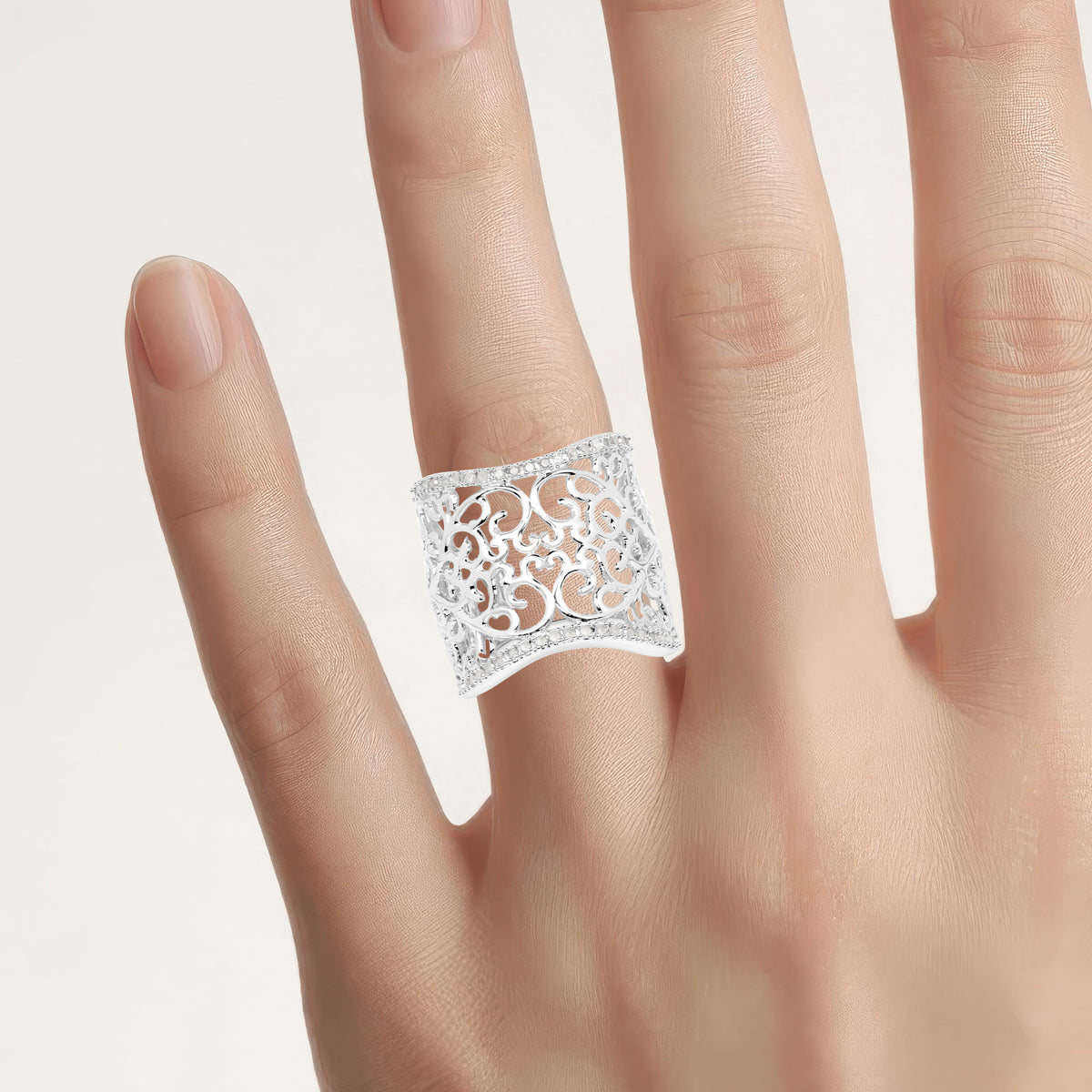 Diamond Ring 0.24 Carats Sterling Silver