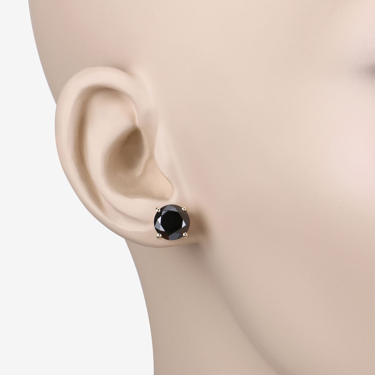 Black Diamond Earrings 3.82 Carats 14K Yellow Gold