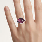 Ruby Leaf Ring 1.86 Carats Sterling Silver