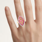 Ruby Ring With White Topaz 2.3 Carats Gold Plated Silver
