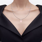 Rose Quartz Pendant With White Topaz 5.6 Carats Sterling Silver